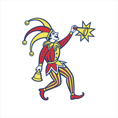 vector illustration of a clown