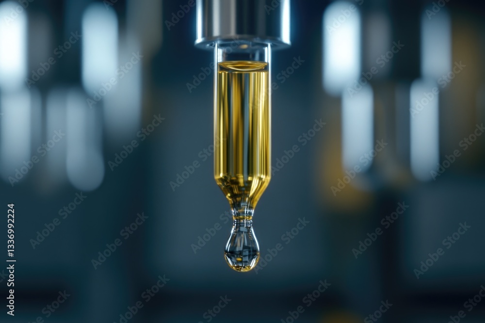 Poster a clear glass container filled with a small amount of transparent liquid