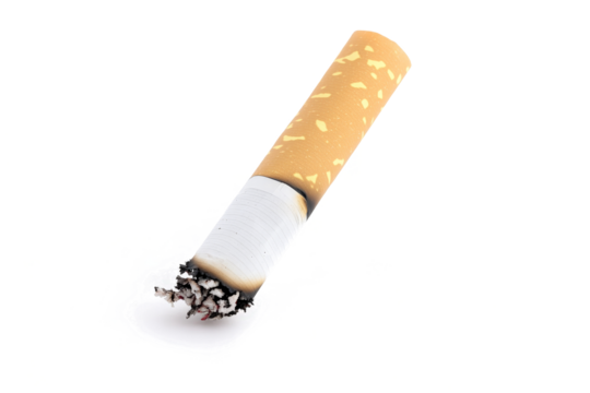 a cigarette with a cigarette in it cutout image and isolated on transparent background 