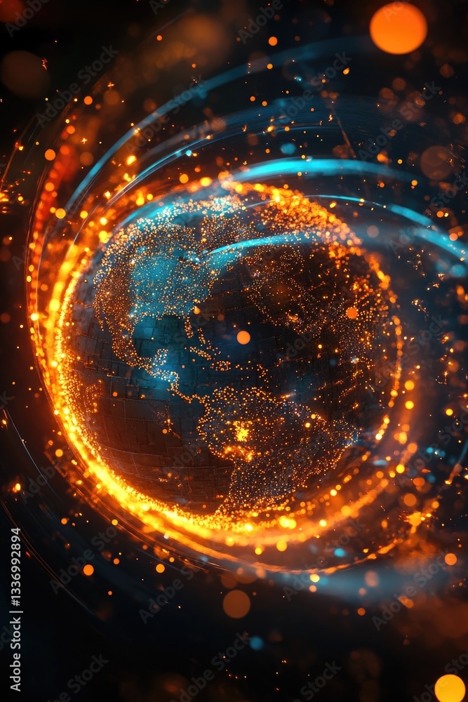 Poster An abstract representation of a glowing circle with soft light