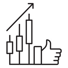 uptrend vector icon