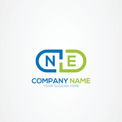 Minimal Monogram Letter NE Medicine Logo Elements