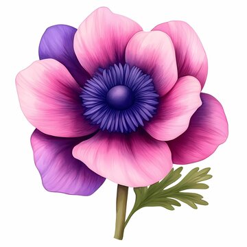 Beautiful pink and purple flower illustration.