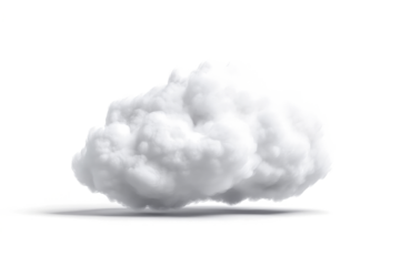 a cloud on a white background cutout image and isolated on transparent background 