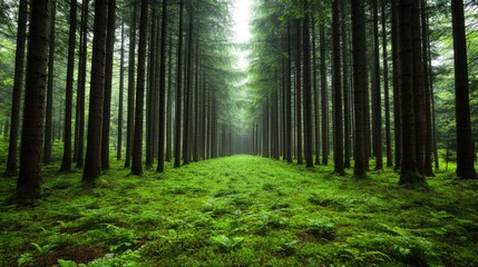 Obraz premium A forest where the trees whisper forgotten names in the wind
