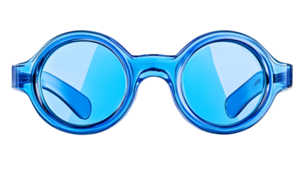 Trendy Blue Round Sunglasses  Summer Fashion Accessory  Eye Protection