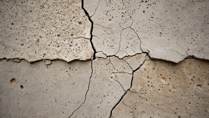 Obraz premium Cracked concrete texture showcasing age and wear for construction or design projects.