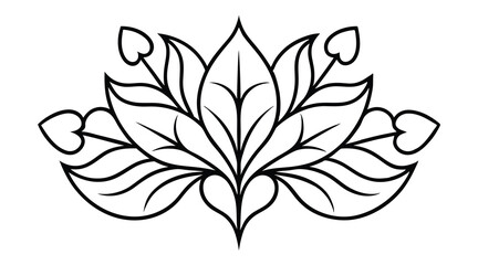 Flower floral line art  background vector illustration.
