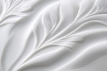 Obraz premium Intricate white relief carving with flowing leaf motif