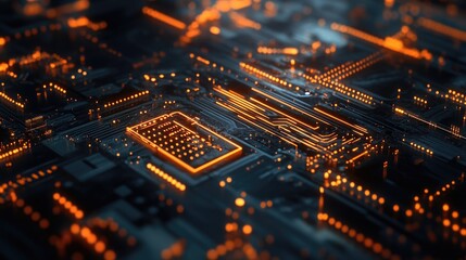 Close-up shot of electronic components on a circuit board