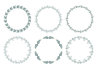 Elegant Botanical Wreath Collection Hand-Drawn Minimalist Floral Frames