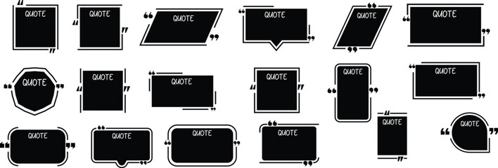 Quote box frame big set. Quote box icon. Texting quote boxes. vector eps10.
