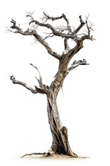 Fototapeta premium A dried tree isolated wood dead.