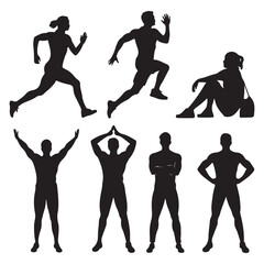 silhouettes of dancing girls