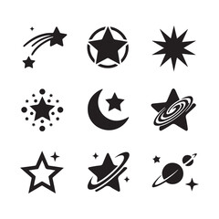 vector illustration of a set of stars