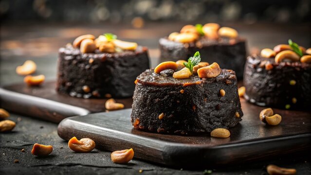Delicious Black Halwa with Cashews - Rich Indian Dessert