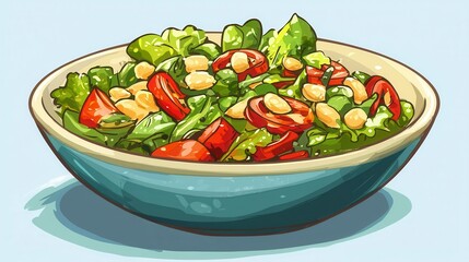Fresh Vegetable Salad in a Bowl Healthy Eating Concept