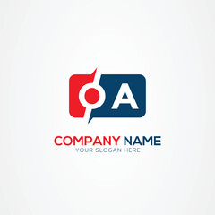 OA or AO Creative Modern Letters Logo Design Element