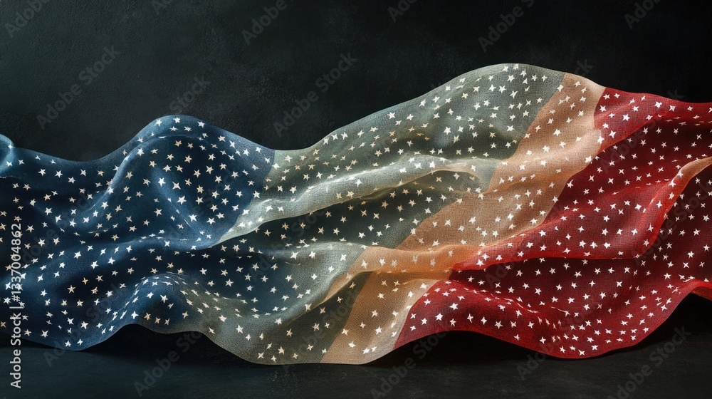 Poster a collection of four different polka dot fabrics in various colors