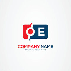 OE or EO Creative Modern Letters Logo Design Element