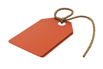 Fototapeta premium Blank sale tag with string isolated on white background