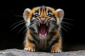 Obraz premium a hybrid creature, a cross between a mouse and a tiger