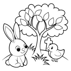 rabbit with a flower