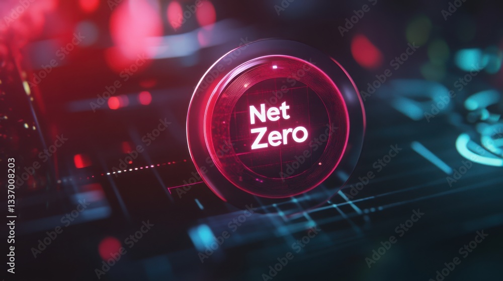Aufkleber Abstract Glowing Icon Representing Net Zero in a Clean Design