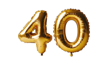 Gold Number 40 Balloons  Anniversary  Party Decoration  Celebration