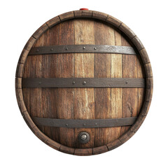 Aged Wooden Wine Barrel Rustic Oak Cask Top View Brewery Winery Beverage Container