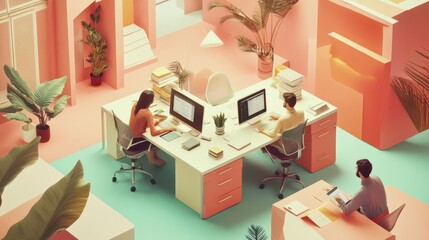 Naklejka premium Modern Office Workspace Design