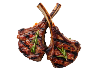 Grilled lamb chops with rosemary