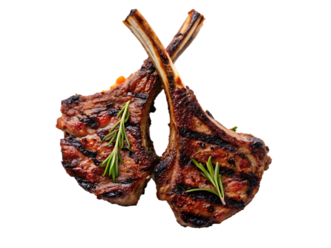 Grilled lamb chops with rosemary