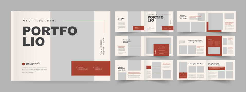 Modern Portfolio Brochure, Landscape Architecture Portfolio Template.