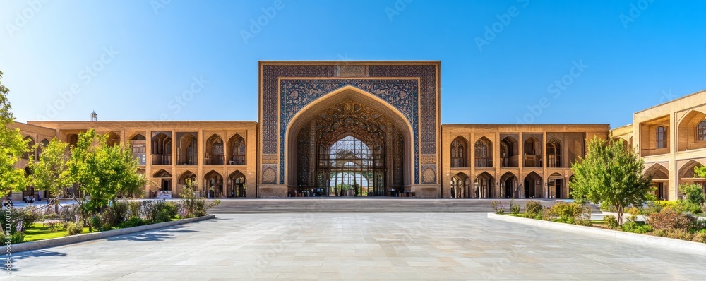 Aufkleber a grand architectural structure with intricate tile work and open arches