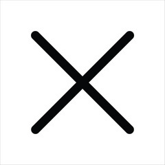 A simple cross or 'X' icon, commonly used to represent closing, canceling, or deleting.