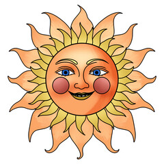 happy sun cartoon
