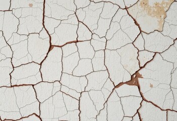 Fototapeta premium Cracked, soiled plaster wall; texture reveals age and decay, texture, rough