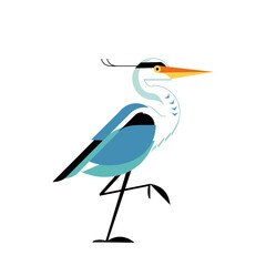 Great Blue Heron mid century modern design