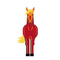 Horse face front mid century modern design 