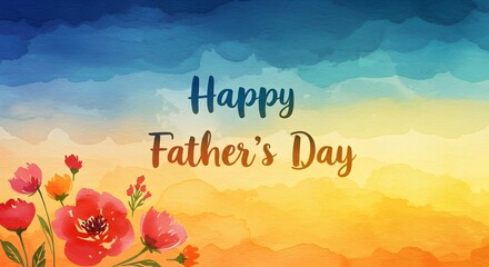 Happy father's day watercolor abstract background