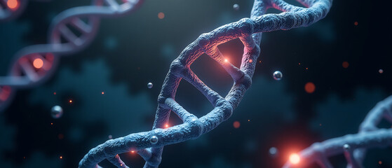 DNA Double Helix Structure and Genetic Code Visualization