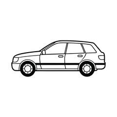 Minimalist Car Outline Drawing – High-Quality Vector