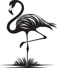 silhouette of a flamingo