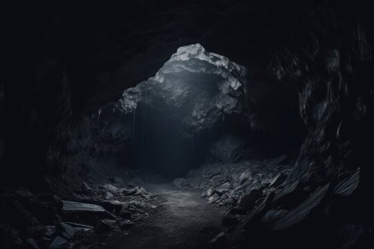 Fototapeta Dark background cave nature black.