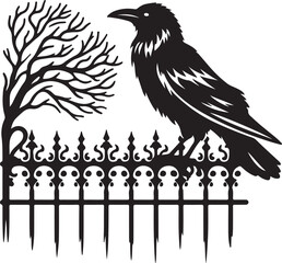 Fototapeta premium crow on a fence