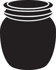 honey jar silhouette, black and white silhouette, vector and illustration