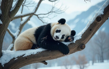 Obraz premium panda in the tree