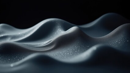 Obraz premium Abstract Dark Grey Textured Waves Glittering Surface Undulating Background Design