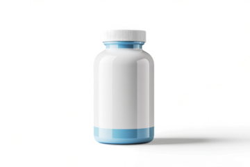 a bottle with a blue cap on it cutout image and isolated on transparent background 